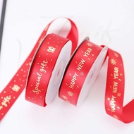 ♚New Year Red Christmas Gift Wrapping Ribbon Icing Biscuit Snowflake Pastry Candy Snack Box Decorati