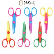 MAYIT 1/6PCS Lace Scissors, DIY Color Comfortable Hand Art Safety Scissors, Minimalistic Small Round