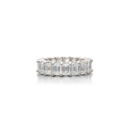 Platinum and 7.65ct Emerald Cut Diamond Eternity Band Ring