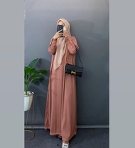 Giovanno Store Fashion Gamis Inara Muslim Kancing Button Knit Condru Ukuran Jumbo Terlaris Gamis Wan