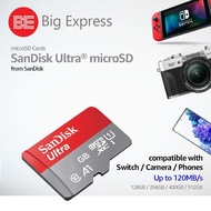 SanDisk Ultra A1 microSD Memory Card SD Card 120MB/S Class 10 - (128GB/256GB/400GB/512GB) - Big Expr