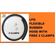 LPG FLEXIBLE RUBBER HOSE 1.5 METER FOR 5KG AND 11KG TANKS WITH 2 CLAMPS
