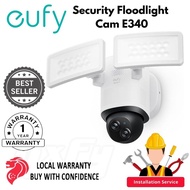 eufy Security Floodlight Camera E340 Wired, Camera Outdoor, 360° Pan & Tilt, 24/7 Recording, Motion 
