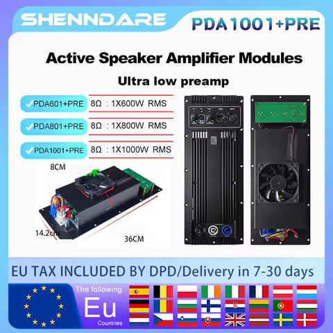 ShennDare PDA1001+PRE Audio Amplifier Module 1x1200W 4OHM Active Speaker Amplifier Module Subwoofer 
