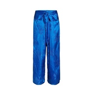 กางเกงผ้าแพรแท้รุ่นเอวปล่อย กางเกงแพรแท้ กางเกงแพรจีนโบราณ  (สีฟ้าสด)
