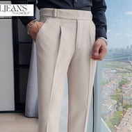 DC Men's high-waisted trousers with a bias belt that can be adjusted at the waist. baggy style flatt