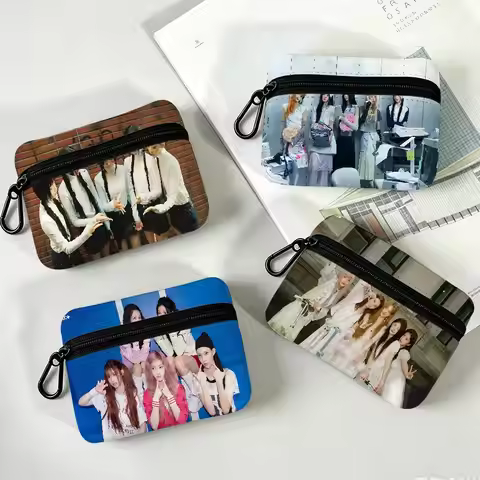 Kpop I-ILLIT Anti-fade Oxford Cloth Small Zipper Coin Bag Lightweight Hanging Wallet For Coins ID Ca