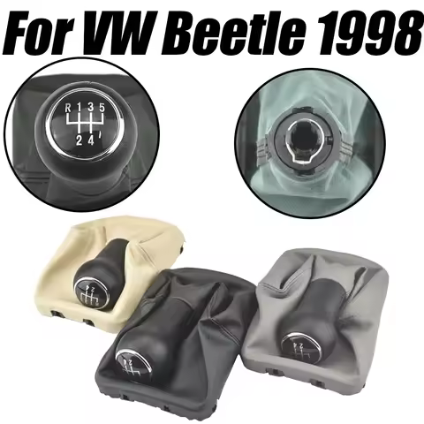 Car Styling Auto Parts For VW Beetle Cabrio New 5 Speed Gear Stick Shift Knob Leather Boot For VW Be