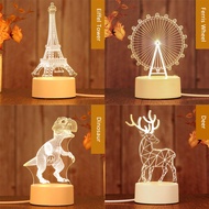 3D Romantic Acrylic LED Night Light Decorative Table Lamp Valentine's Day Sweetheart Gift For Living