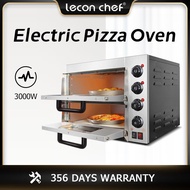 leconchef Pizza Maker ผู้ผลิตพิซซ่า 2layers pizza oven เตาอบพิซซ่า 45L commercial 3000w up to 350℃ baking oven fit for 8-16inches pizza with 2pcs stone electric type pizza maker baking bread and cakes pizza