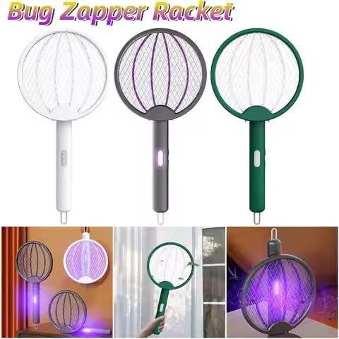 Foldable Electric Mosquito Killer Fly Swatter Trap USB Charging Mosquito Racket Insect Killer with U