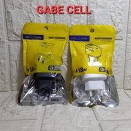 ADAPTOR WELLCOMM 18W/KEPALA CHARGER WELLCOMM 15W/ADAPTOR WELLCOMM 20W USB TYPE C