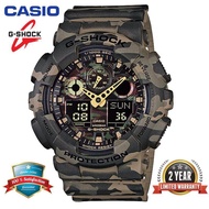 (Ready Stock) Original G-Shock GA-100CM-5A Men Sport Watch W/Time 200M Resistant Shockproof and Waterproof World Time GA100/GA-100 Camouflage Green