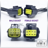 8 Pin Oxygen Air Fuel Ratio Socket Sensor Engine O2 Connector Soket Enjin Kereta Wire Wiring Harness