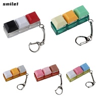 SMILE Fidget Keychain, DIY Keyboard Keys Button Finger Keyboard Cap,  Pass The Time Relief Stress 3 