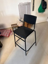 高腳黑色金屬椅ikea