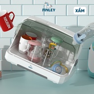 Khay úp bình sữa Finley cao cấp có nắp đậy giá úp chén đĩa cốc ly cho bé size 40x29x26cm Happy Store