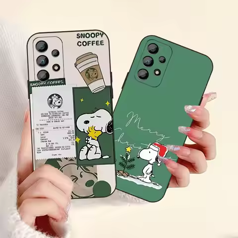 Cute Cartoon S-SnoopyS Coffee Phone Case For Samsung A 52 53 21 32 13 12 71 31 51 40 72 73 70 22 42