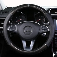 [FACTORY PRICE] Mercedes Carbon Fiber Leather Steering Cover w124 w123 c200 glc cla c200 e300 e200