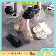 ManBu8 Slip-On Shoes 9CM High Heel Solid Color Platform Soft Rubber Material (LT-E2502)