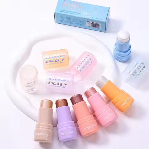 Jelly Highlighter Stick Shimmer Glow Multi-use Highlight Stick Jelly Texture Eyeshadow Stick Face Bo