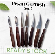 Garnish knife set contains 7 pieces of/, Tumpeng knife, fruit and vegetable carving knife