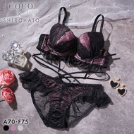 COCO Linge X SHIROHATO dot tulle bra panties set (Sizes A-F)(42P327480)(Direct from Japan)1