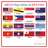 ASEAN & OCEANIA Flag Sticker Malaysia Brunei Singapore Philippines Indonesia Thailand Vietnam Austra