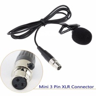 Lavalier Lapel Tie Clip Collar Microphone For AKG Samson Wireless mini 3 Pin XLR