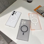 🌟（現貨）🌟（送鏡頭鋼化膜）（送手機鋼化膜）（送順豐智能櫃）蘋果/三星冰川透明磁吸殼Magsafe強力高透磁吸款高透自帶鏡頭支架鋼化膜按鍵高保護性，iPhone15，iPhone15pro，iPhon