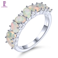 Lohaspie Jewelry Nhẫn bạc nguyên chất 12 carat 925 nguyên chất Nhẫn Opal tự nhiên Nhẫn bạc 925 có đá