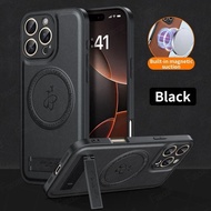 Magnetic PU Leather Stand Case For iPhone 16 16e 15 14 13 12 11 Plus Pro Max Magsafe Wireless Chargi