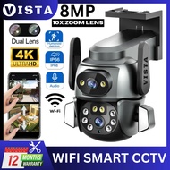 VISTA 8MP 4K Dual Lens CCTV Wireless Outdoor Waterproof 360 WiFi Camera Security Camera 2 Lens CCTV