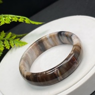 緬甸樹化玉手鐲 58MM 高瓷玉化千層年輪紋多彩 吸引財富護佑雅致