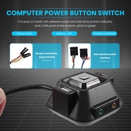 Desktop Computer Case Switch,Reset HDD Button Switch with Dual USB Ports,Power Button,Audio Ports for Desktop PC Case