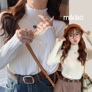 Meimuzi | Knitted Top | Super Good Texture Half Turtleneck Fungus Edge [T11035] Crochet Imitation Ca