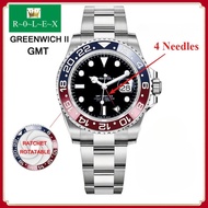 GMT Fashion Men Watch Greenwich II Stainless Steel 4 Needles Casual Business Quartz Wristwatches