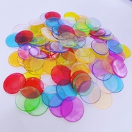 100Pcs Bingo Game Plastic Chips, Transparent Chips, Bingo Game Pieces, Accessories, Diameter 19mm,