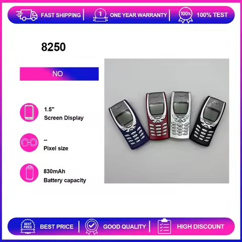 Unlocked Refurbished 8250 2G GSM 900 / 1800 830mAh Phone Russian Arabic Hebrew Keyboard
