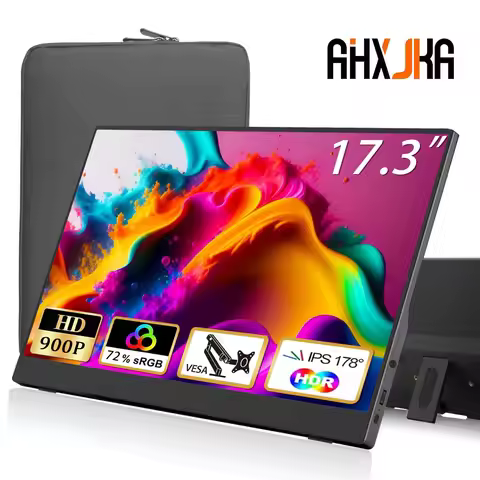 17.3 inch Portable Monitor 60Hz HD 900P IPS Type-C Mini-HDMI External Second Screen for Mac Laptop P