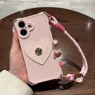 Camellia Pink Leather Patch Phone Case For Vivo Y21 Y21S Y21A Y21T Y21E Y21G Y17 Y15 Y13 Y12 Y11 Y3 