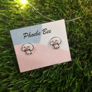 WhiteFatFat WhatsApp Sticker Earring ️ WhiteFatFat耳钉 ️Cartoon Earstud/Earring