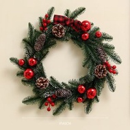 全城熱賣 - 聖誕節花環門掛 聖誕節裝飾藤條擺件 裝飾品掛飾 客廳/商場/公司佈置場景 01（平行進口）