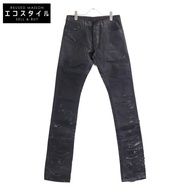 Dior [近全新] 04SS 4EH1018686 Hedi Slimane Era 條紋破洞塗層羈扣牛仔褲 30碼 [二手]