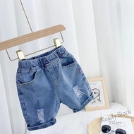 【hot sale】 ▩◑ C26 Korean 2022 Summer Budak Kids Jeans Seluar Pendek Kids Boys Ripped Jeans Cropped Trousers Celana Pendek Bayi Lelaki Thin Children's Shorts