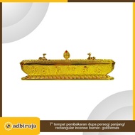 7" rectangular incense burner - Gold Gold/
