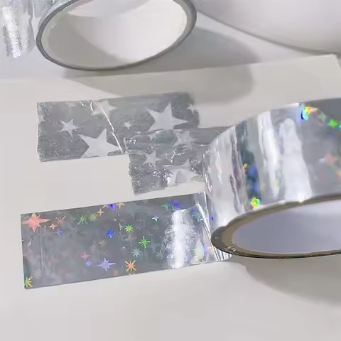 Star Hand Account Tape Guka Hand Account Gift Decoration Material Adhesive Tape DIY Laser Holographi
