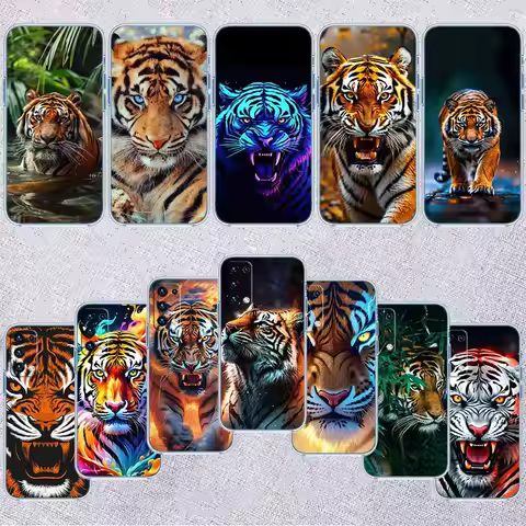 UP5 Animal Tiger Transparent Phone Case for Motorola Moto G7 G8 G9 G84 G85 G73 G24 G15 Z2 Play Power