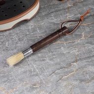 BinCoo Cylindrical Walnut Wood Coffee Powder Brush