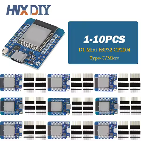 1-10PCS D1 MINI ESP32 WiFi+Bluetooth ESP-32 CP2104 Serial Chip Internet Of Things Development Board